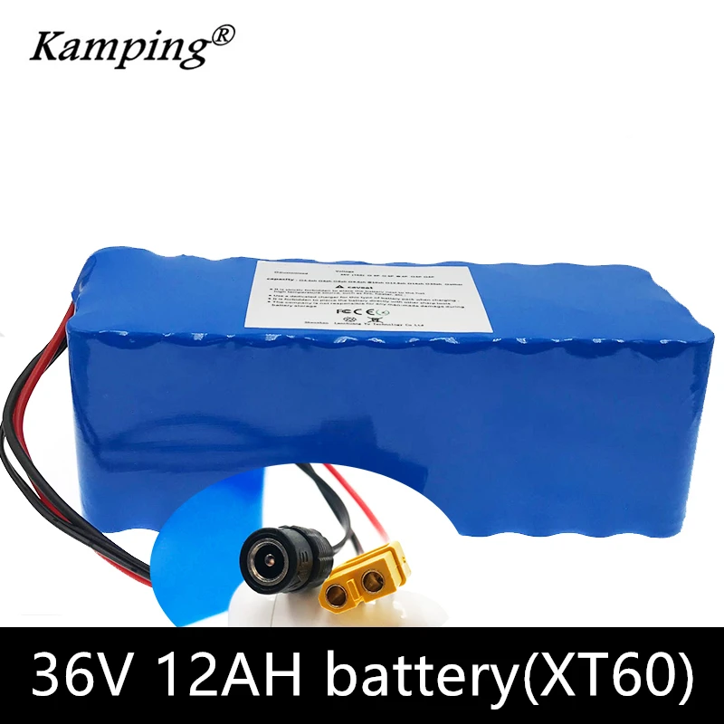 

KAMPING 36v battery 12.8ah 10S4P electric bicycle deep cycle battery for 500W motor Ebike with 15A BMS