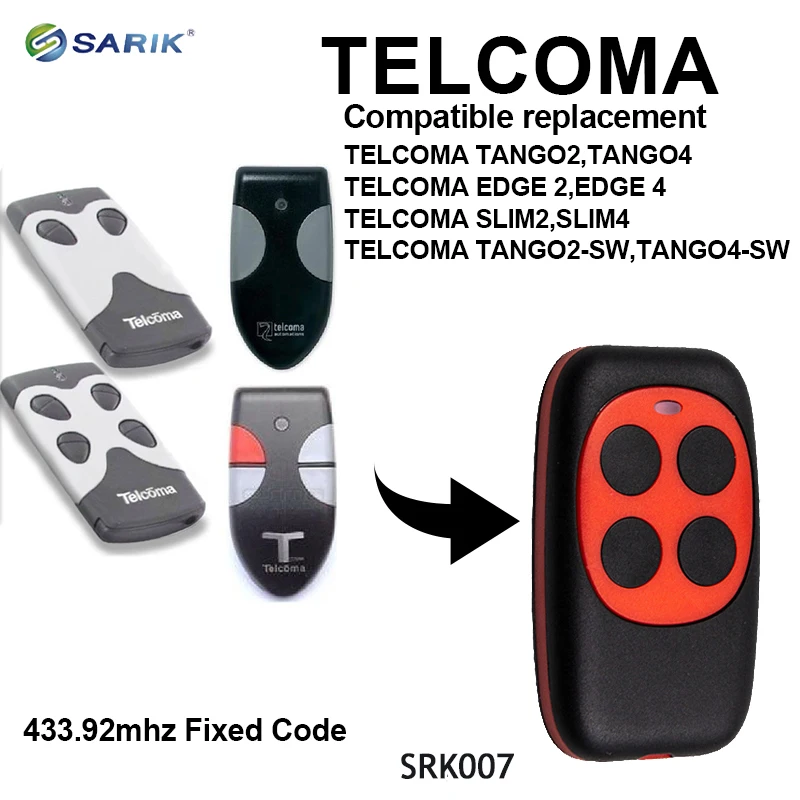 433 МГц пульт дистанционного управления для TELCOMA TANGO2 TANGO4 EDGE 2 4 универсальных