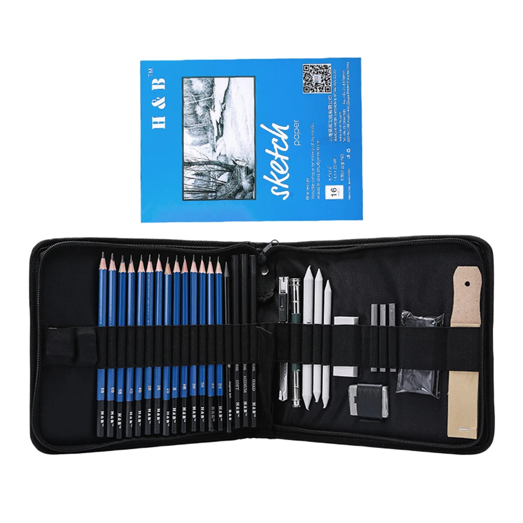 

Pro Sketching Pencil Set Student Teacher Beginner Complete Drawing Tools Kit