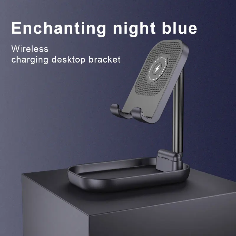 

Qi Wireless Charger For iPhone 11 Pro Max XS Fast Wireless Charging Phone Holder Telescopic Folding Lazy Stand For Huawei Xiaomi