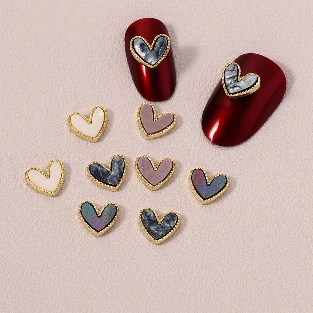 10 шт./партия нежного персикового любящее сердце ногтевое искусство украшения