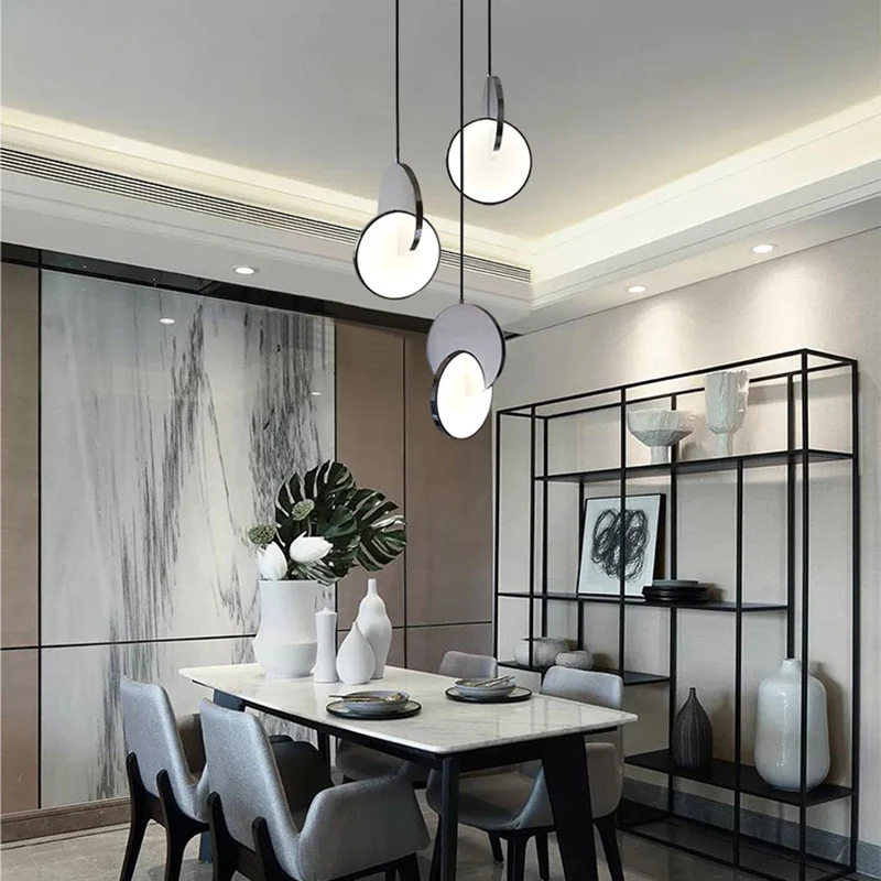 

Creative Stainless Steel LED Pendant Lighting 20W Chrome/Gold Pendant Lamp For Bedroom Art Decor Pendant Lights For shop Lampara