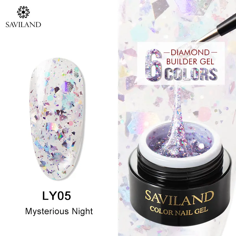 LY05 SAVILAND 3D Супер Блестящий Алмазный полигелевый лак для ногтей замачиваемый УФ-гель лак Vernis Полупостоянный Быстрый строительный дизайн ногтей - Цвет: LY05