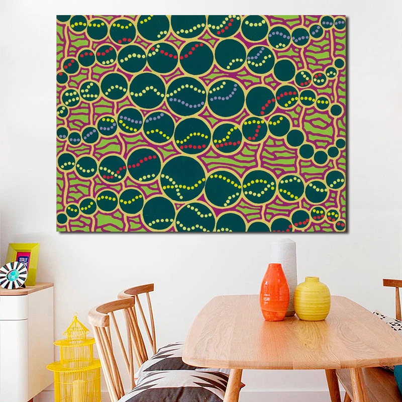 Kusamaer Yayoies художественный парусиновый постер со звездами картина маслом