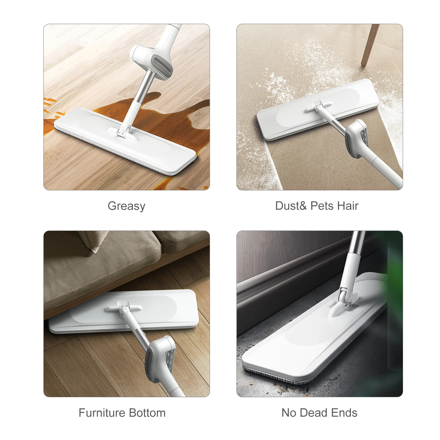 Швабра для пола из микрофибры многоразовая моющаяся насадка сухой и влажной