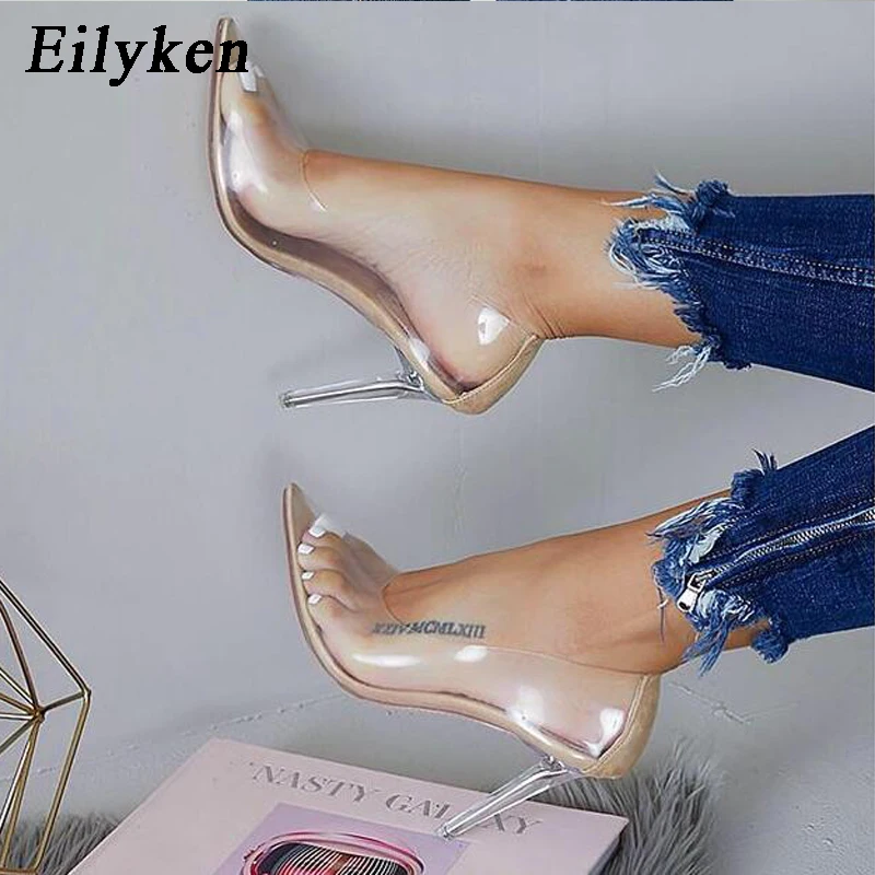 Eilyken/пикантные леопардовые туфли на тонком каблуке Модные женские из ПВХ с острым