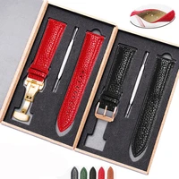 green genuine leather strap lychee pattern soft bracelet men women watchband replace belt 12 14 15 16 17 18 19 20 21 22 23 24mm