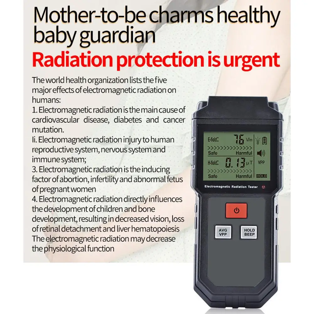 Детектор электромагнитных излучений цифровой ЖК-прибор EMF детектор электромагнитного излучения