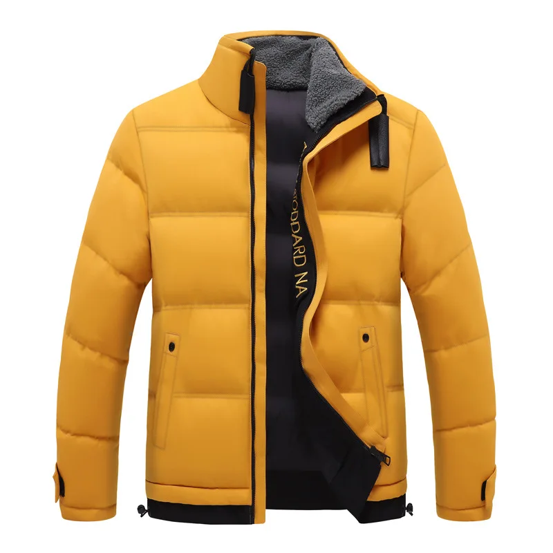 2020 Men's Down Jacket New All-match Warm Cotton Jacket Winter Men's Stand-up Collar Thick Warm Cotton Casual Jacket