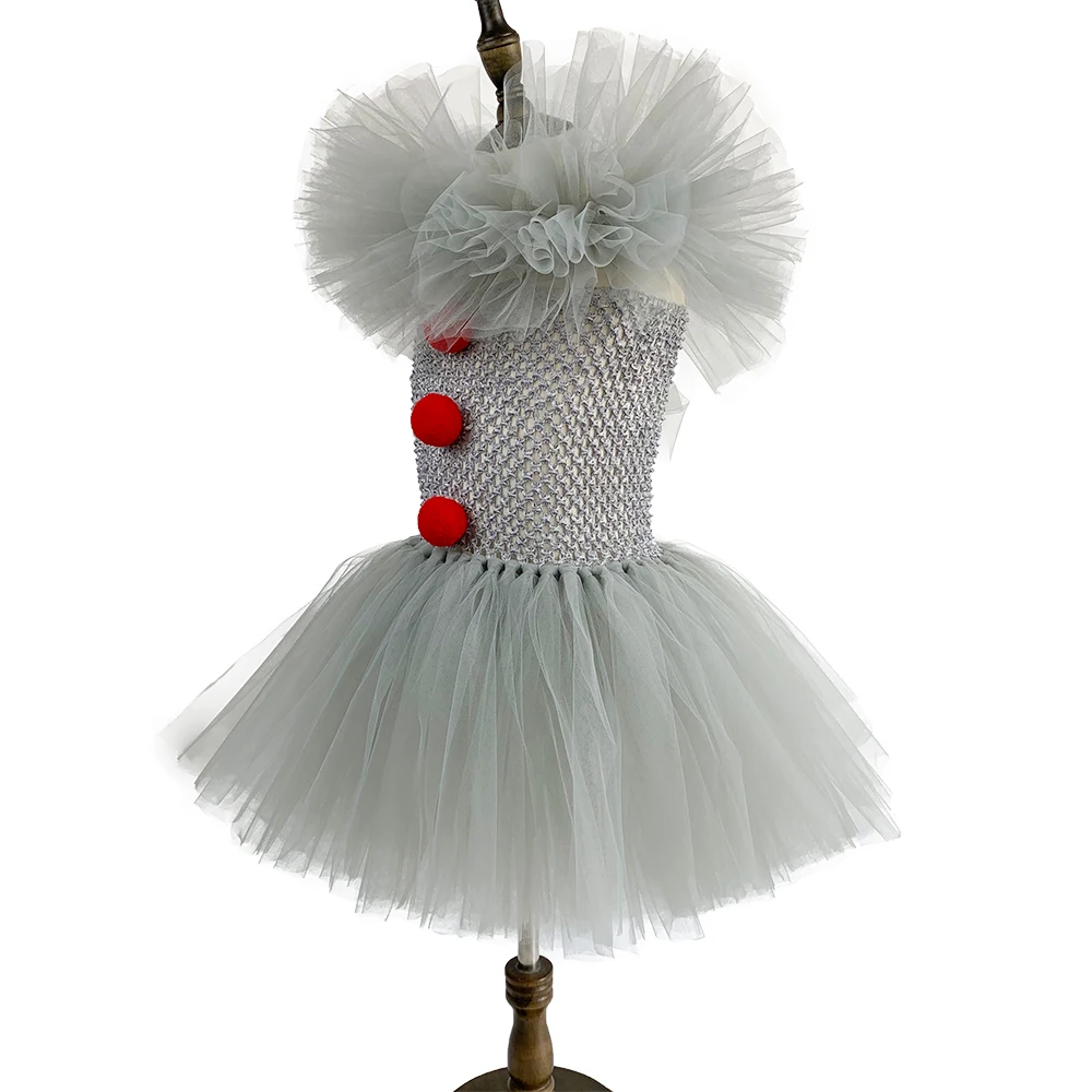 Платье джокер пеннивайз для девочек Детский костюм клоуна косплея Детские