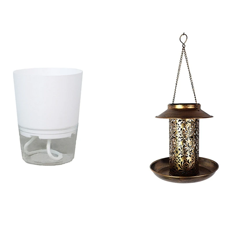 

Кормушка для птиц на солнечной энергии, водонепроницаемый подвесной металлический подвесной светильник для цветов, автоматический Иррига...