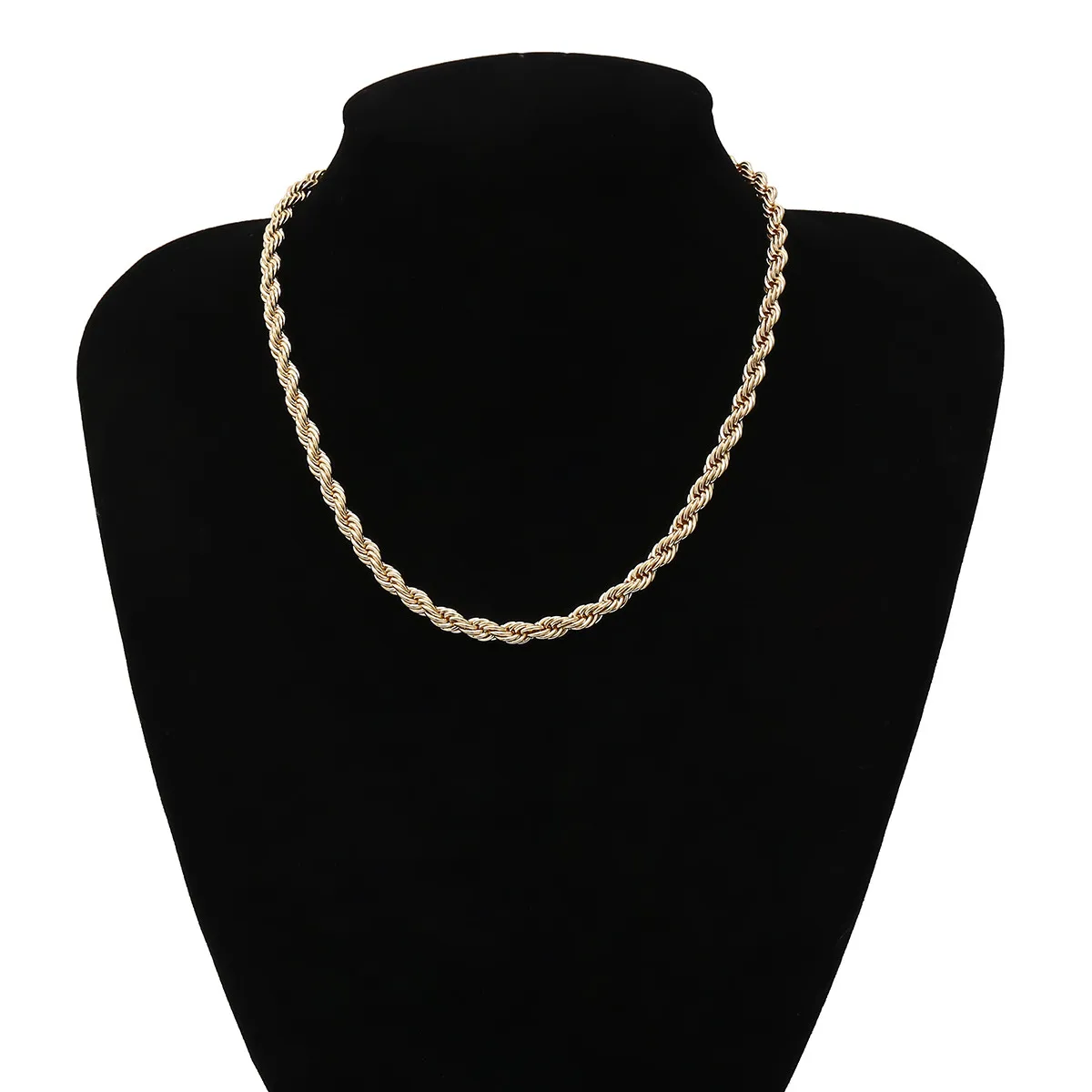 

PuRui Punk Cuban Link Chain Necklace Simple Vintage Gold Color Collar Statement Choker Necklace for Women Men Fashion Jewelry