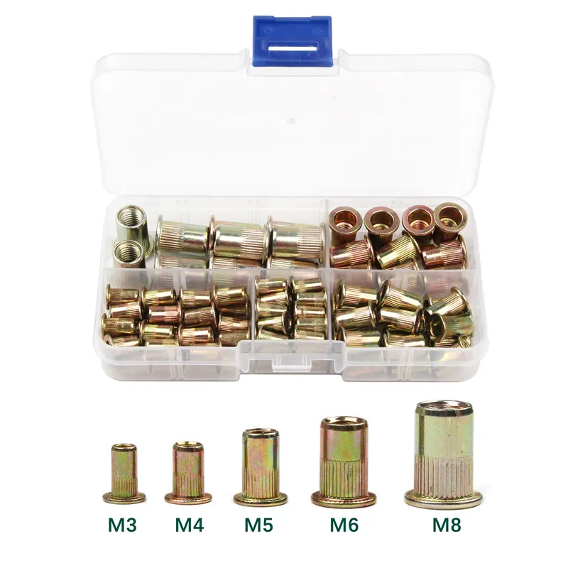 

Wholesale Carbon Steel Rivet Nuts Rivnut M3 M4 M5 M6 M8 M10 M12 Flat Head Threaded Rivet Insert Nutsert Cap Rivet Nut