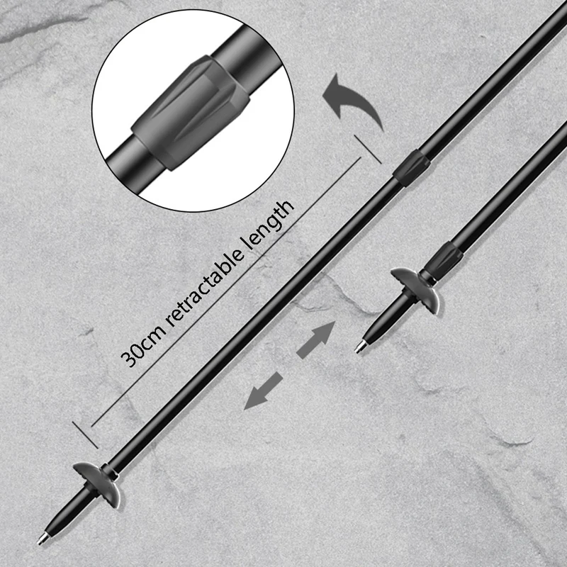 

Multifunctional Trekking Pole Upgraded Silicone Luminous Outdoor Hiking Aluminum Alloy Folding Walking Stick for Hiking