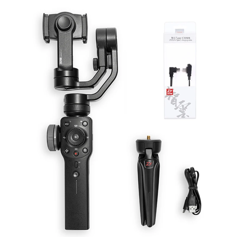 Smooth4-Black-Type-C ZHIYUN Smooth 4 Мобильный шарнирный стабилизатор с 3 Осями для слежения за объектом для телефонов на базе Android с Bluetooth iPhone samsung и экшн Камера Ручной Стабилизатор - Цвет: Smooth4-Black-Type-C