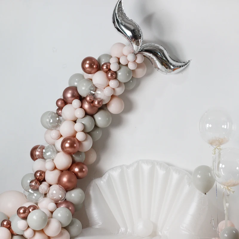 

1Set Mermaid Tail Balloon Garland Arch Kit Theme Birthday Party Decorations Supplies Under the Sea Little Mermaid Balloons