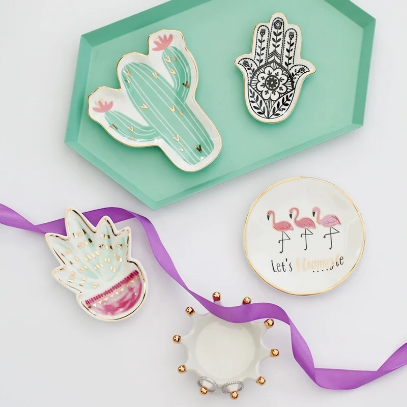 Изделия керамическая тарелка кактуса Декоративная Корона в скандинавском стиле