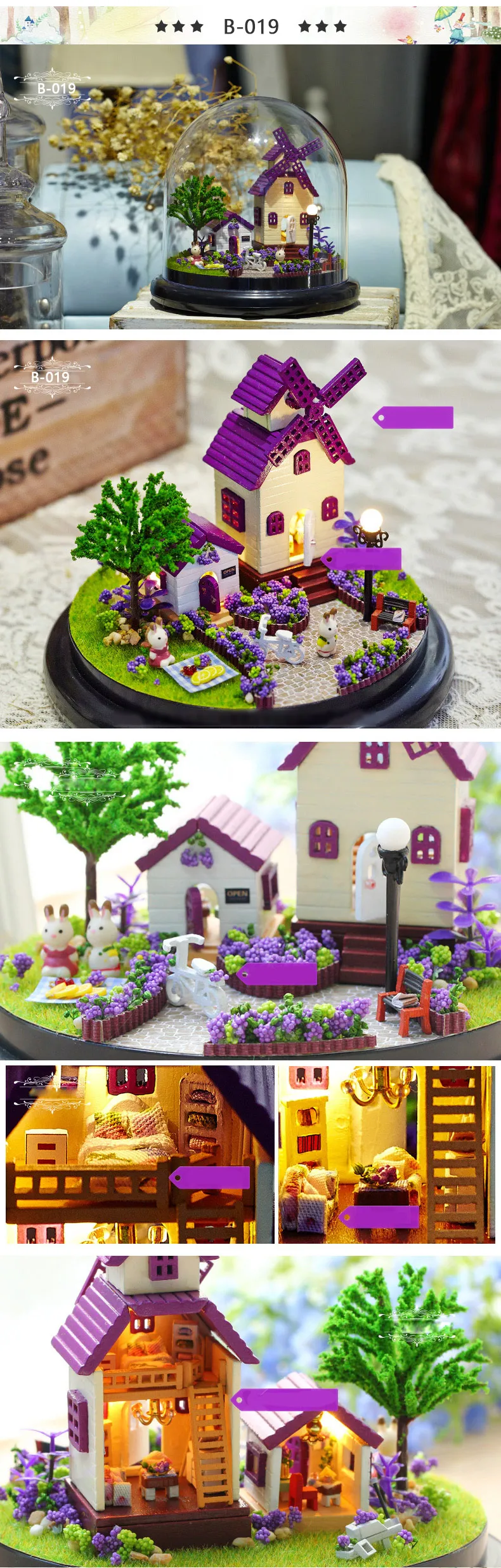 cutebee casa em miniatura diy kit casa de bonecas com móveis de madeira casa brinquedos para crianças presente aniversário