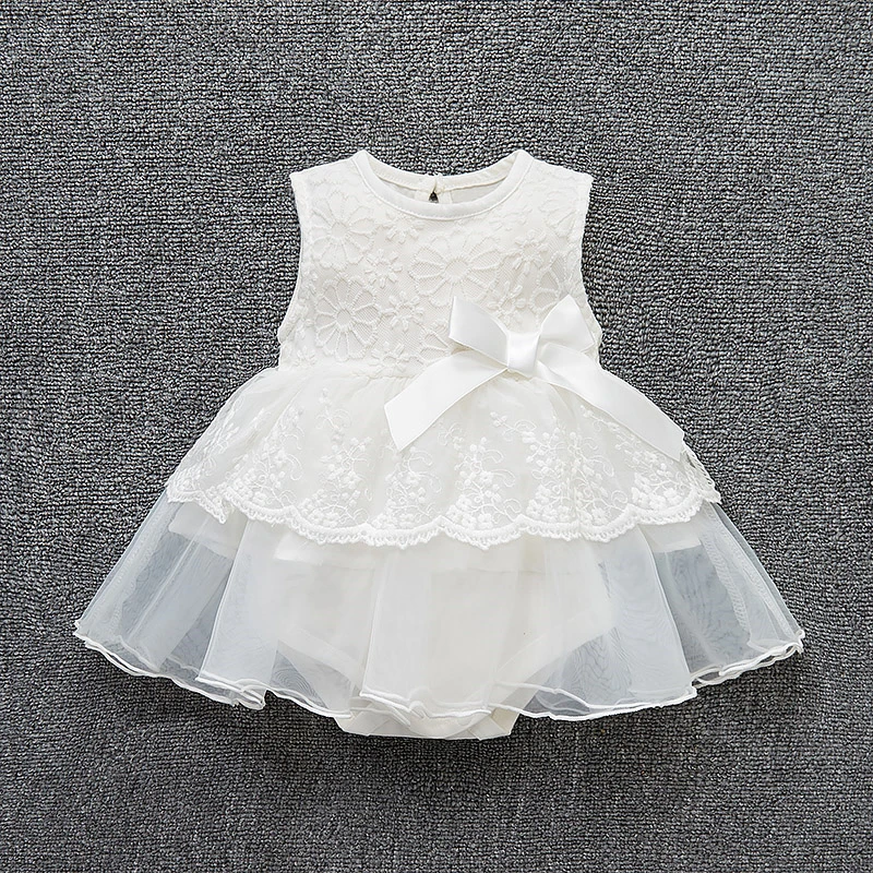

Summer Newborn Lace Flower Baby Girl Dress Wedding Party Sleeveless Dresses Infant Girl Clothes