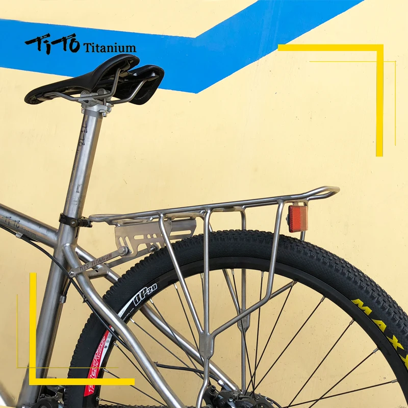 

TiTo Bicycle Rear Frame Mountain Bike Luggage Carrie Titanium MTB Road Bike Bike Frame 0.8KG Load 100KG Bike Accessories
