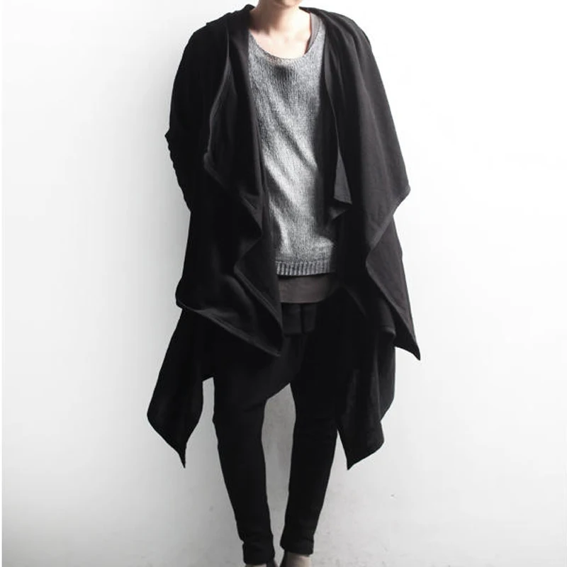 Мужская Готическая Толстовка в стиле панк хип хоп необычный дизайн Длинная