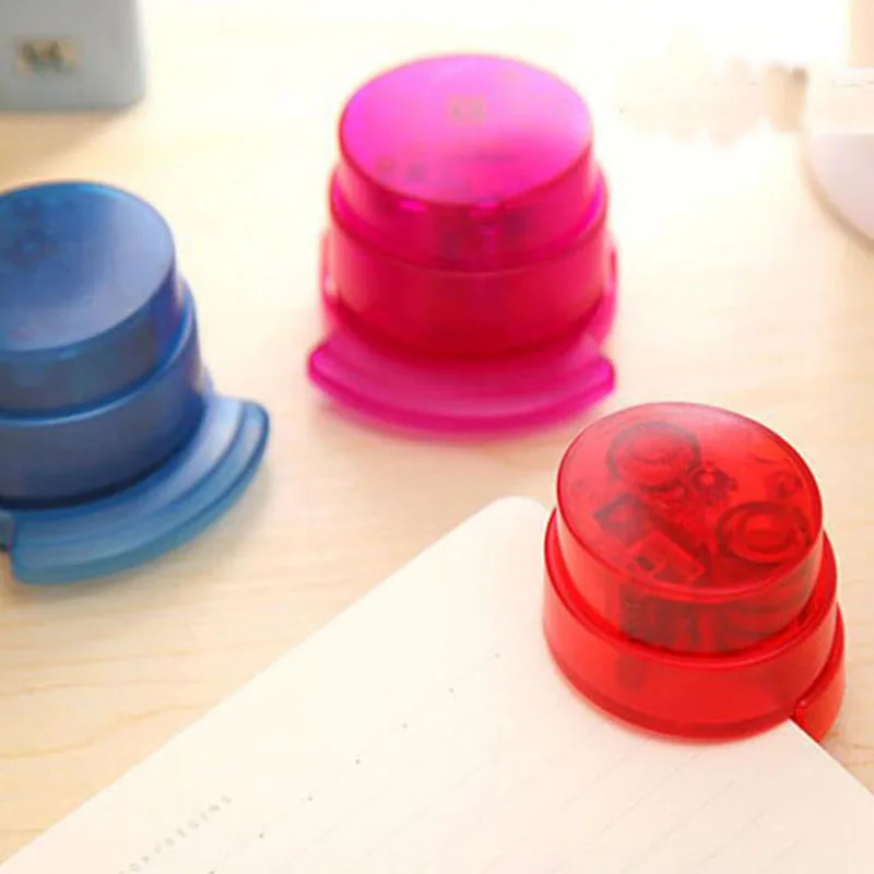 

Transparent Staple-Free Stapler Home Paper Binding Binder Paperclip Stationery Multi Angle Stapler Stapleless Stapler Mini