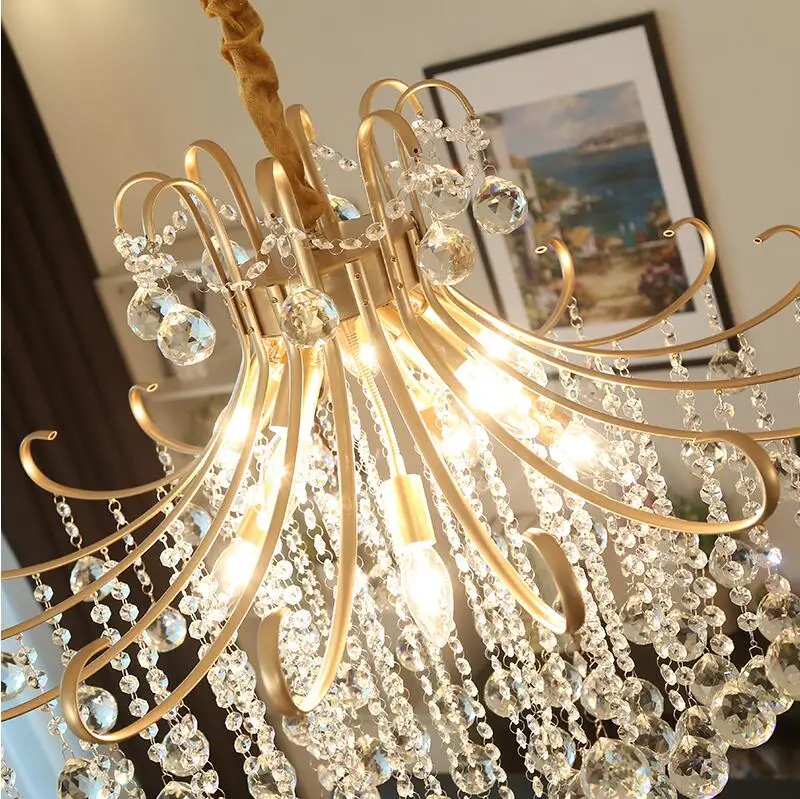 

American crystal living room chandelier bedroom restaurant idyllic simple aisle crystal luxury chandelier