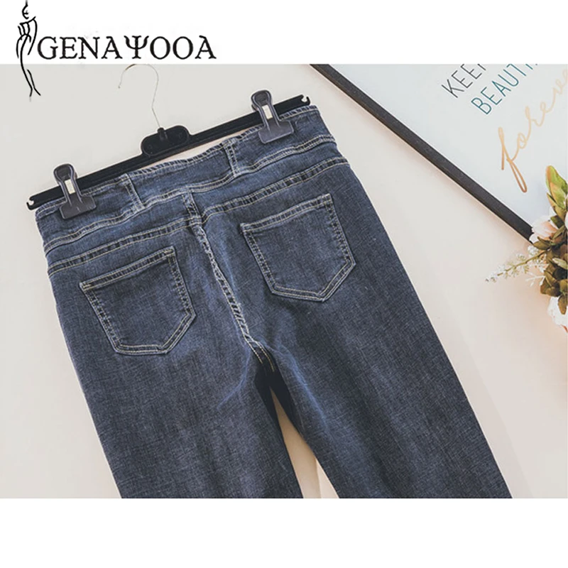 

Genayooa Plus Size High Waist Jeans Woman Stretch Black Ladies Jeans Woman Skinny Pencil Pants Denim Push Up Korean Autumn 2019