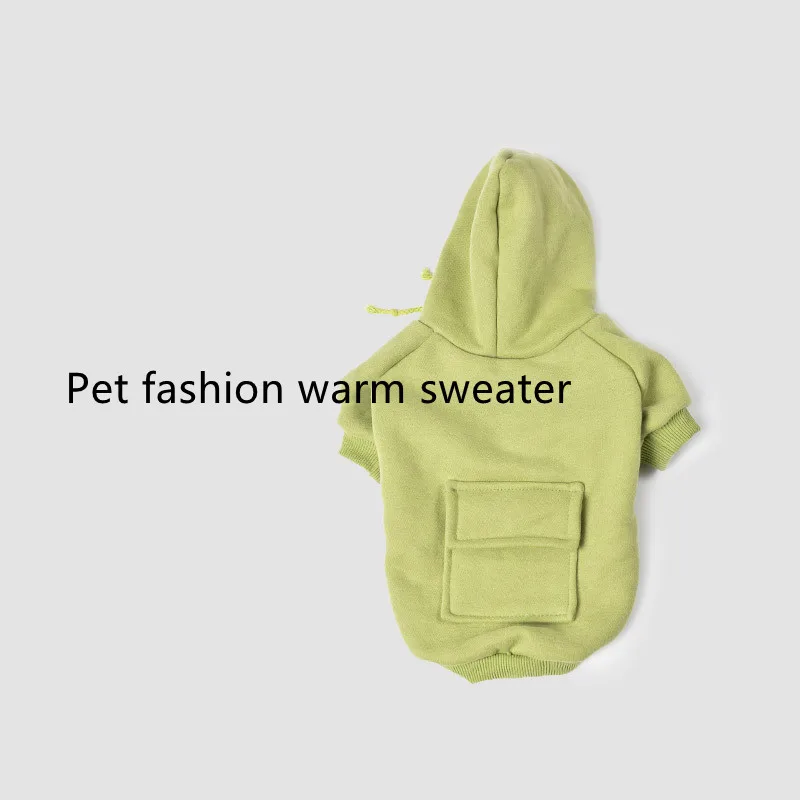

2021 new pet clothes dog hooded pocket sweater two-legged clothes cat autumn and winter clothes keep warm and comfortable