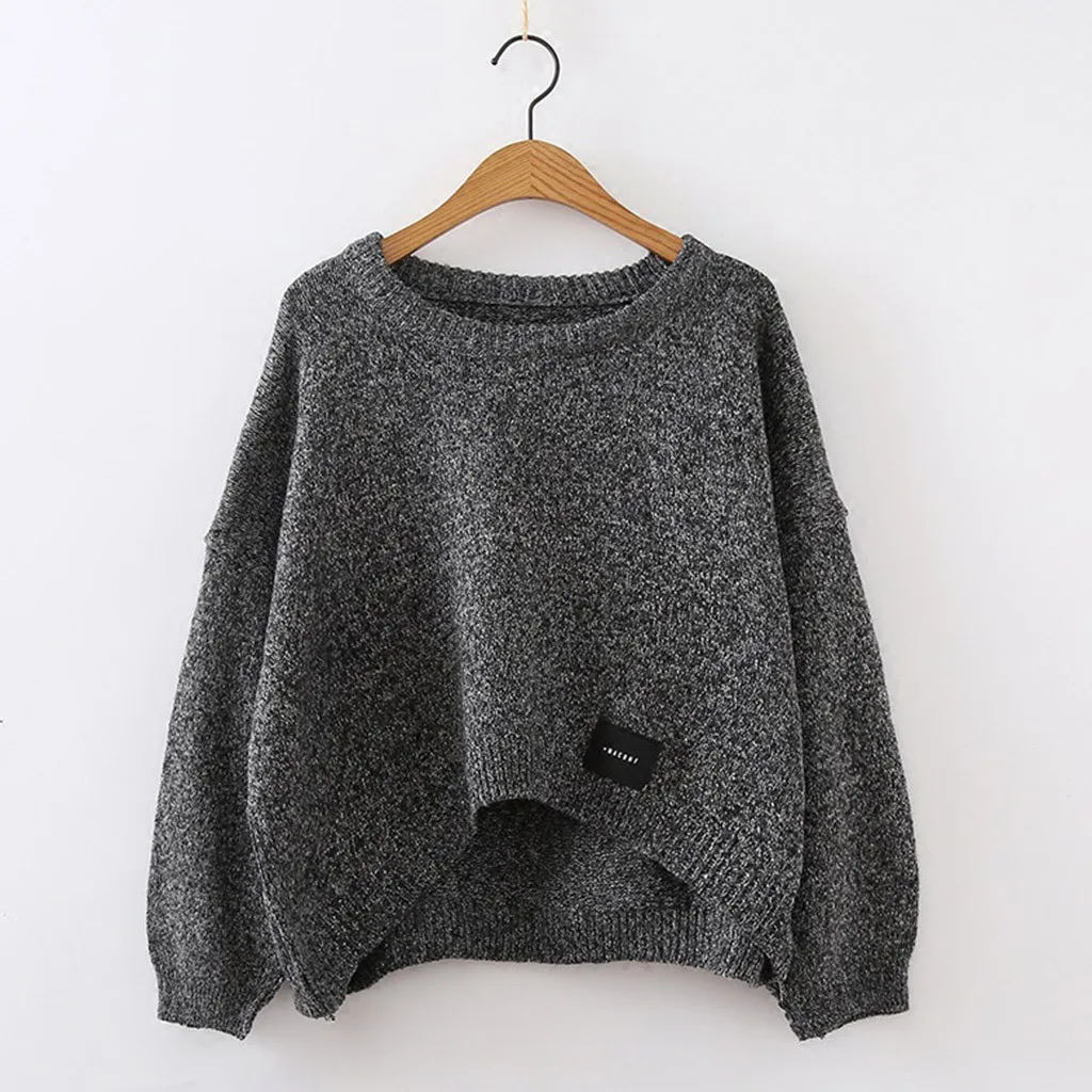 Свитер Женский вязаный осенне-зимний с круглым вырезом | Женская одежда