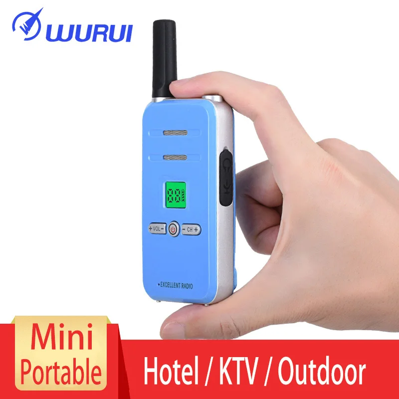 Blue 2 шт. портативная рация uhf с дальним диапазоном двухстороннее радио Wurui Q7 рация профессиональная Портативная радиостанция 10 км - Цвет: Blue