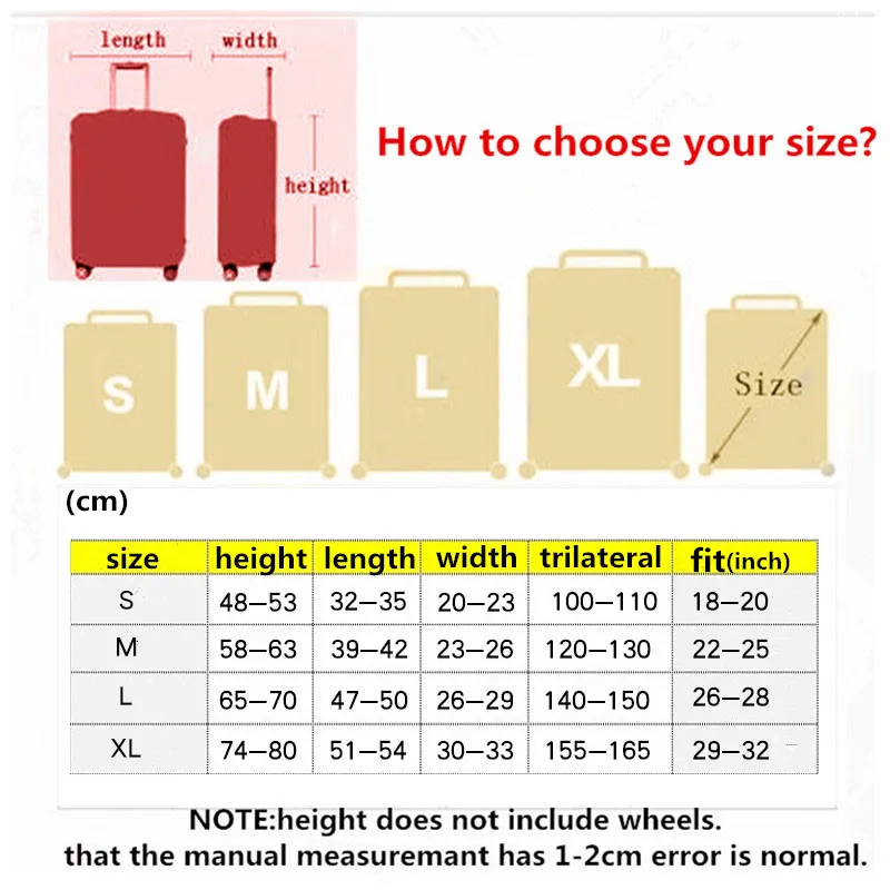 Fashion Cartoon Print Waterproof Suitcase Protective Bag Thicken Dust-proof Elastic Travel Luggage Cover Travel Accessories19-32