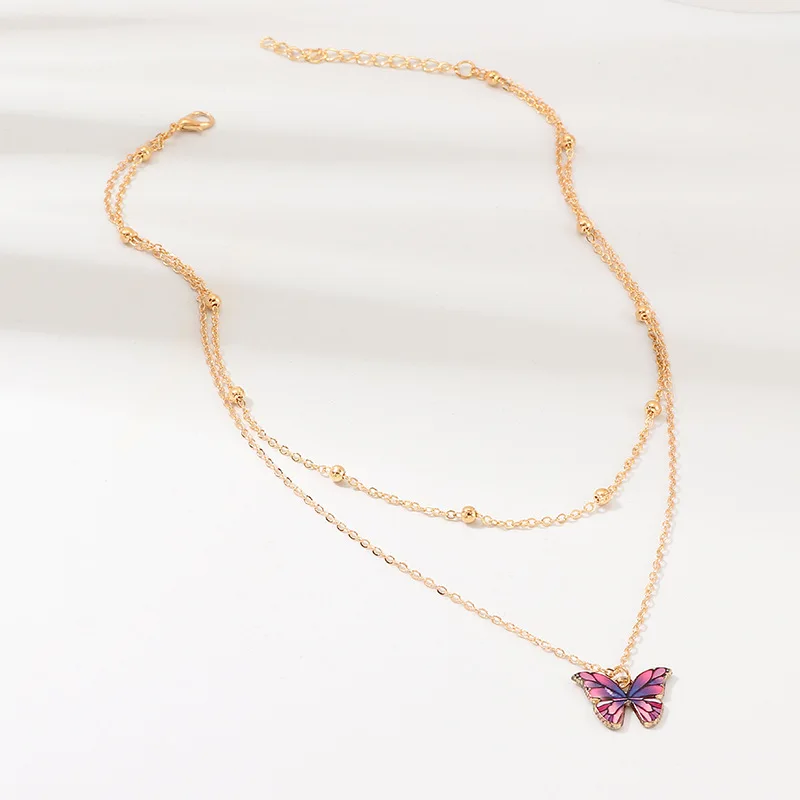 

Creative Simple Fashion Gold Silver Color Metal Butterfly Necklaces Personality Pentagram Letter Clavicle Chain Chokers Female
