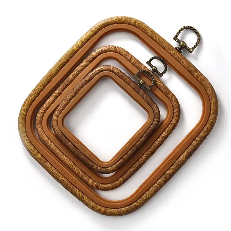 Кольцо для вышивки пластиковое в ретро стиле с квадратной оправой | Дом и сад