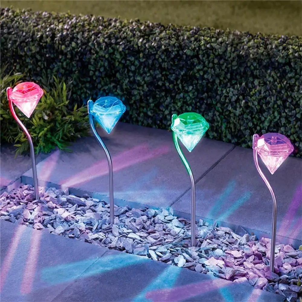 Solar Led Diamond Light 1 Pack Garden Lights Outdoor Stainless Steel Landscape Path for Home Courtyard Decoration | Освещение
