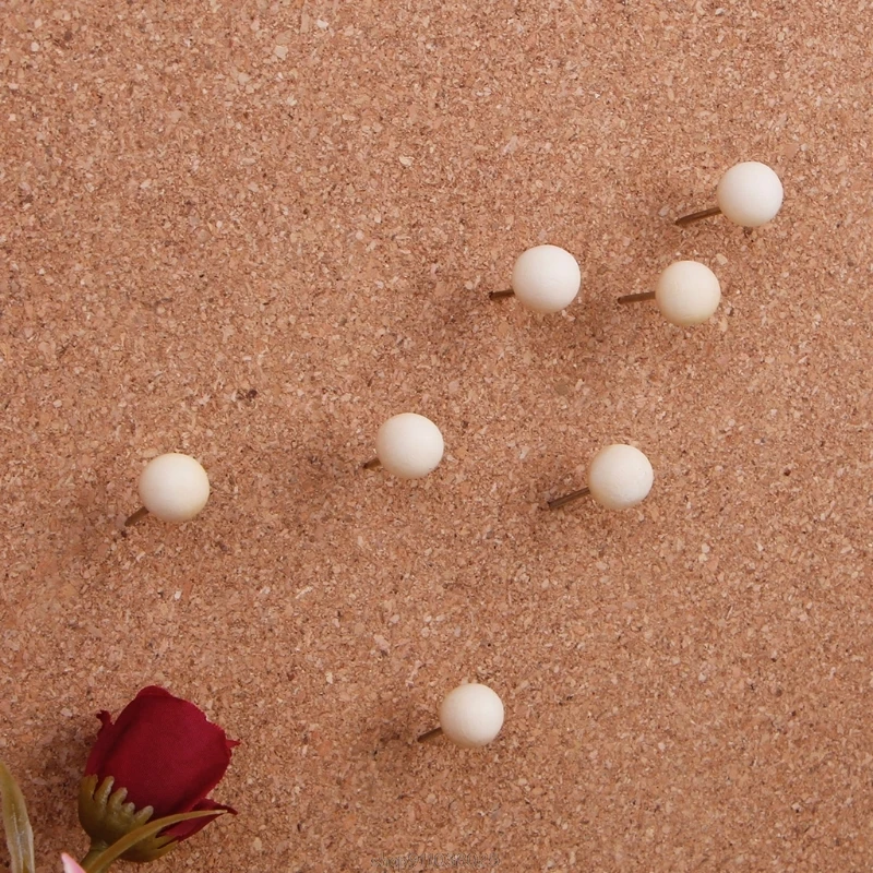 

60 Pcs Round Wooden Thumbtack Creative Decorative Drawing Push Pins Wood Head D22 20 Dropship