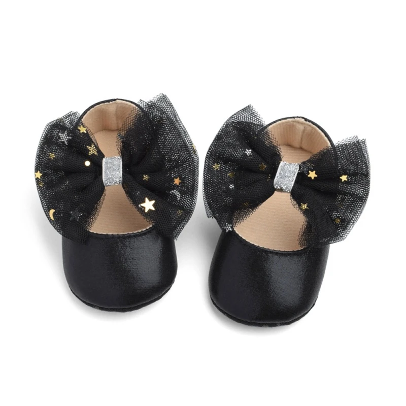 Zapatos de suela blanda para primeros pasos para beb&eacute;, zapatos de princesa con lazo grande, de cuero PU, 2019-5