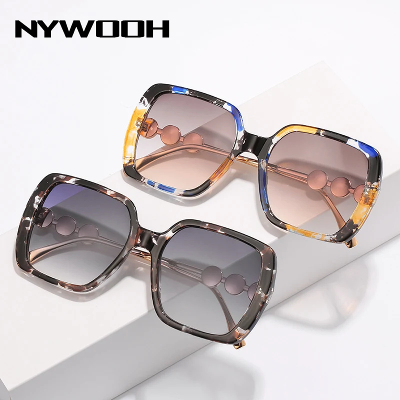 

NYWOOH Oversized Sunglasses Women Elegant Pearl Sun Glasses Gradient Shades Ladies Vintage Big Frames Eyeglasses