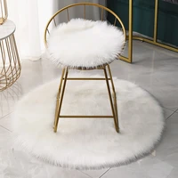 soft round carpet faux fur fluffy area rug shaggy thick chair cover seat pad fur floor mat carpet for bedrooms living room kid