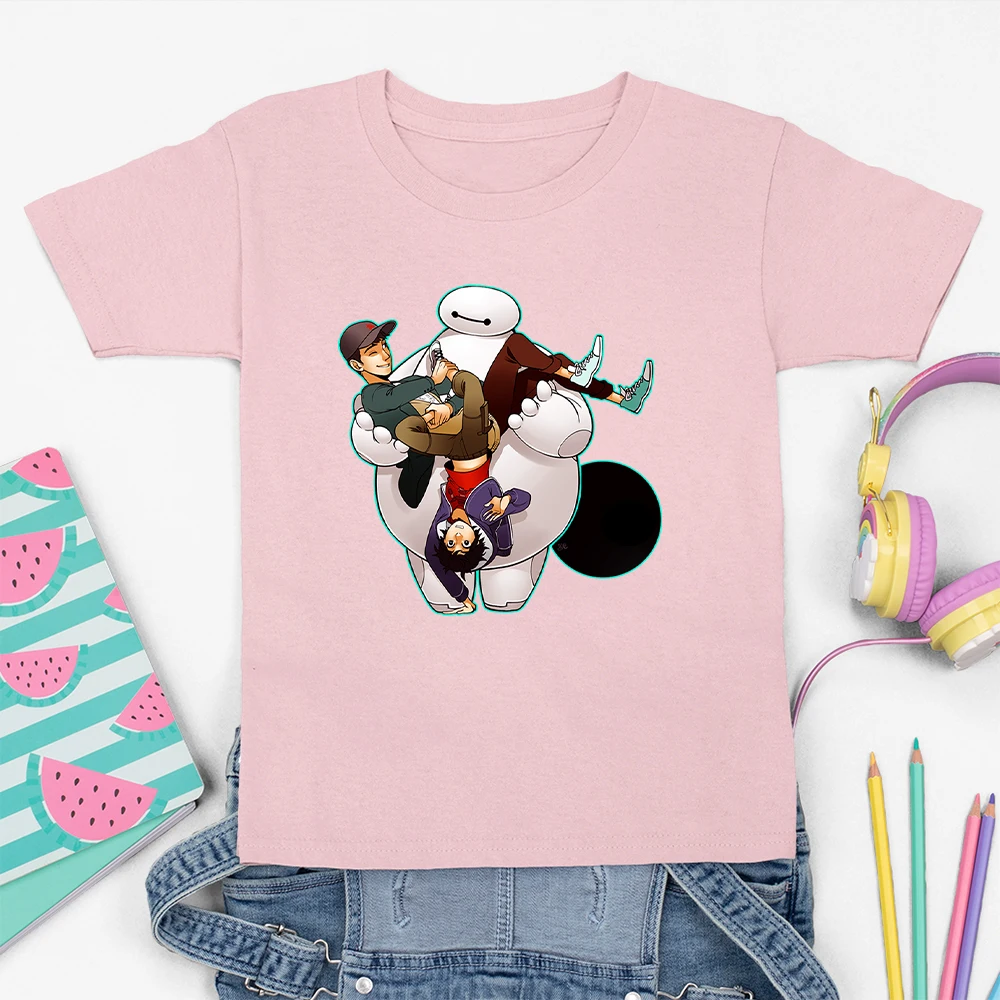 

Big Hero 6 Cartoon Print Cute Fine Kids Shirt Korean Trend Ulzzang Children T Shirt Short Sleeve Fashion High Street Toddler Tee