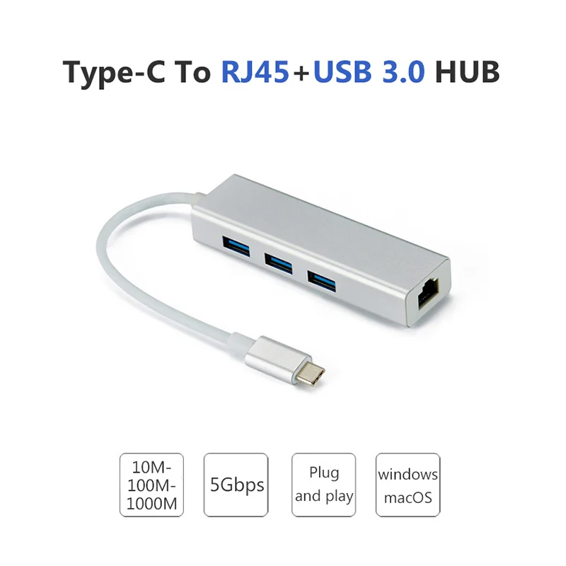 10/100/1000 Мбит/с Тип C к RJ45 USB 3 0 сетевая карта Gigabit Ethernet сетевой адаптер для Macbook Pro samsung