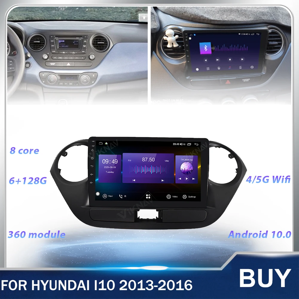 

Автомагнитола для Hyundai i10, мультимедийный стерео-проигрыватель на Android, 2 Din, 128G, сенсорный экран, DVD, GPS-навигация, для Hyundai i10 2013, 2014, 2015, 2016