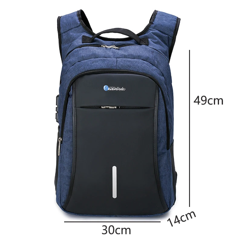 

Anti Theft Backpack Men Large Capacity with Password Lock Oxford Usb Male Backpacks School Bag for Boys Teen
