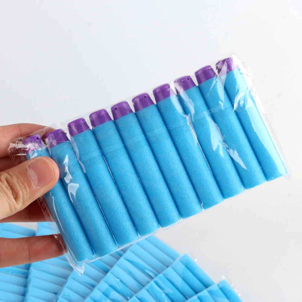 New Arrival 100PCS Foam Ammo For Nerf Soft Hollow Hole Purple Head 7.2cm Refill Darts for Accessories Toy Gun Bullets | Игрушки и хобби