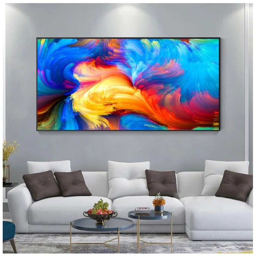 Для дома холст картины без рамки Абстрактная живопись Красочные облака плакат