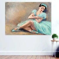 vintage pin up girl posters decorative banner hanging painting tapestry sexy art wallpaper wall sticker flag mural home decor d4