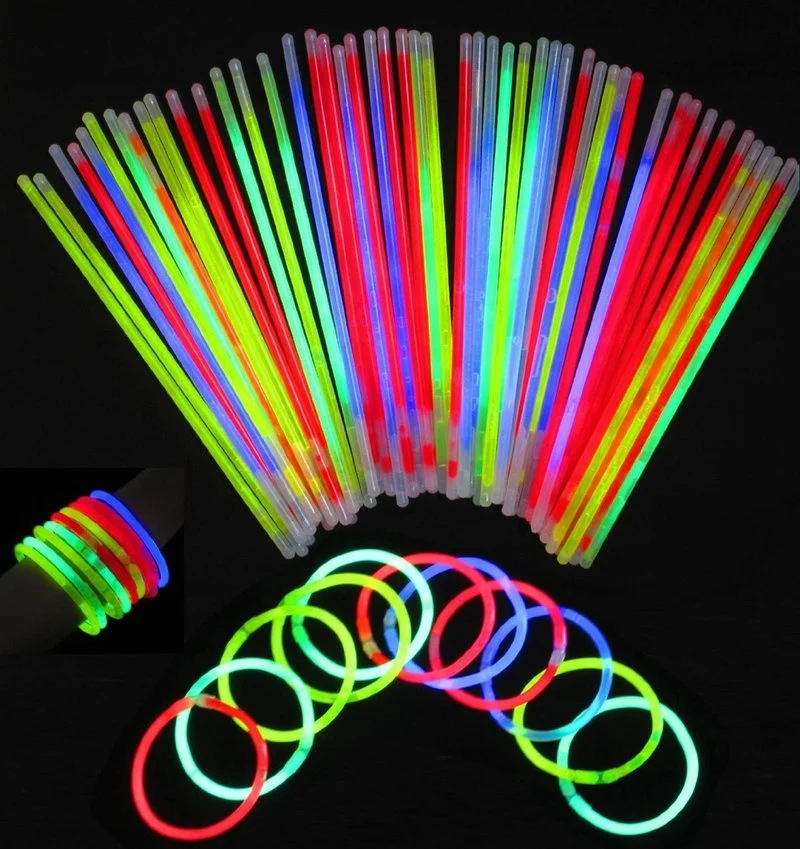 

100Pcs Party Fluorescence Light Glow In The Dark Sticks Bracelet Necklace Neon Wedding Birthday Party Decoration Christmas Props