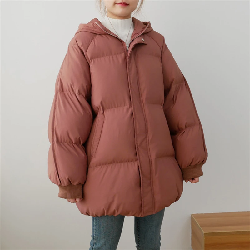 2021 New Winter Loose Plus Size Padded Jacket Women Cothes Hooded Casual Cotton Clothing Thick Warm Cotton Parka Oversized Coat