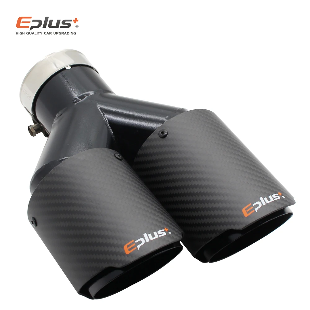 EPLUS Карбон волокно матовый рассеиватель света Y Форма двойной выход выхлопной