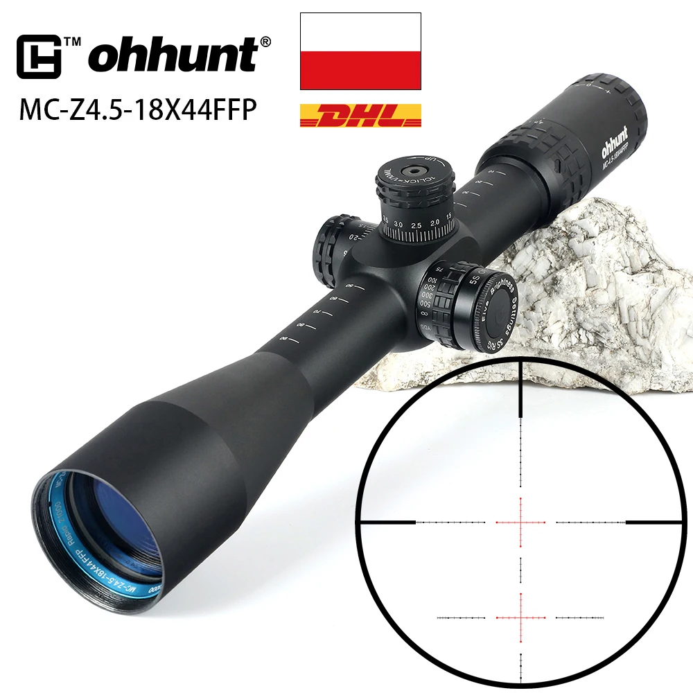 Корабль из Польши ohhunt MC Z 4 5 18X44 FFP первый фокусный самолет винтовка прицел Сторона